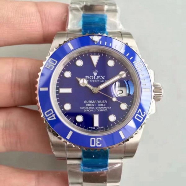 Replica Rolex Submariner Date 116619LB N V7 Stainless Steel Blue Dial Swiss 2836-2