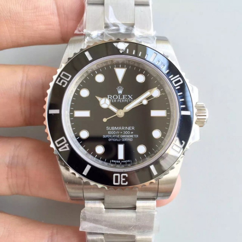 Replica Rolex Submariner 114060 V7S Stainless Steel Black Dial Swiss 3130