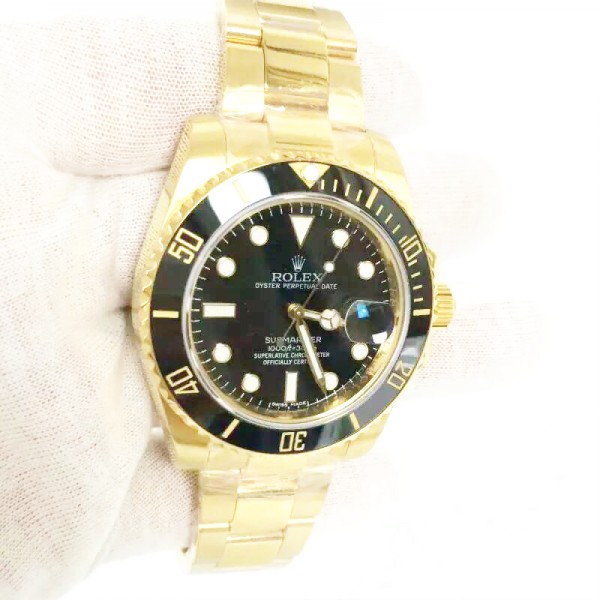 Replica Rolex Submariner Date 116618LN BP Yellow Gold Black Dial Swiss 2836-2