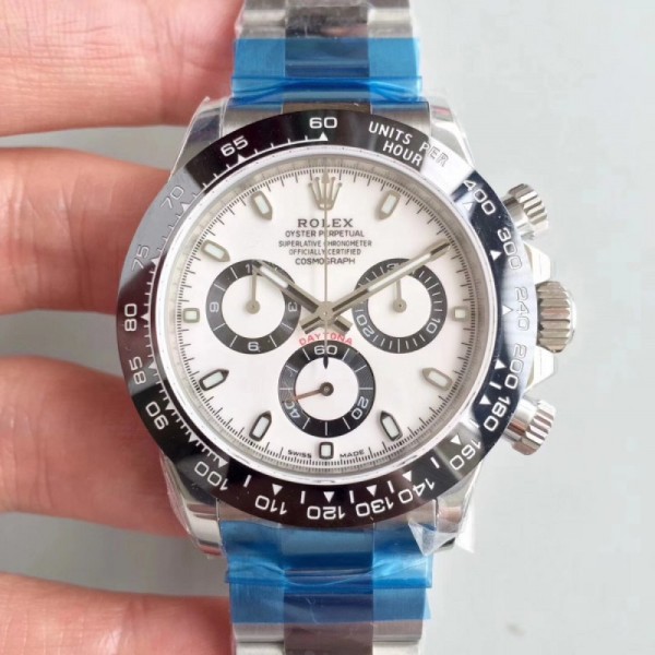 Replica Rolex Daytona Cosmograph 116500LN N Stainless Steel White Dial Swiss 4130 Run 6@SEC