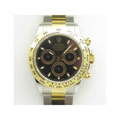 Replica Rolex Daytona Cosmograph 116503 BP Yellow Gold & Stainless Steel Black Dial Swiss 4130 Run 6@SEC