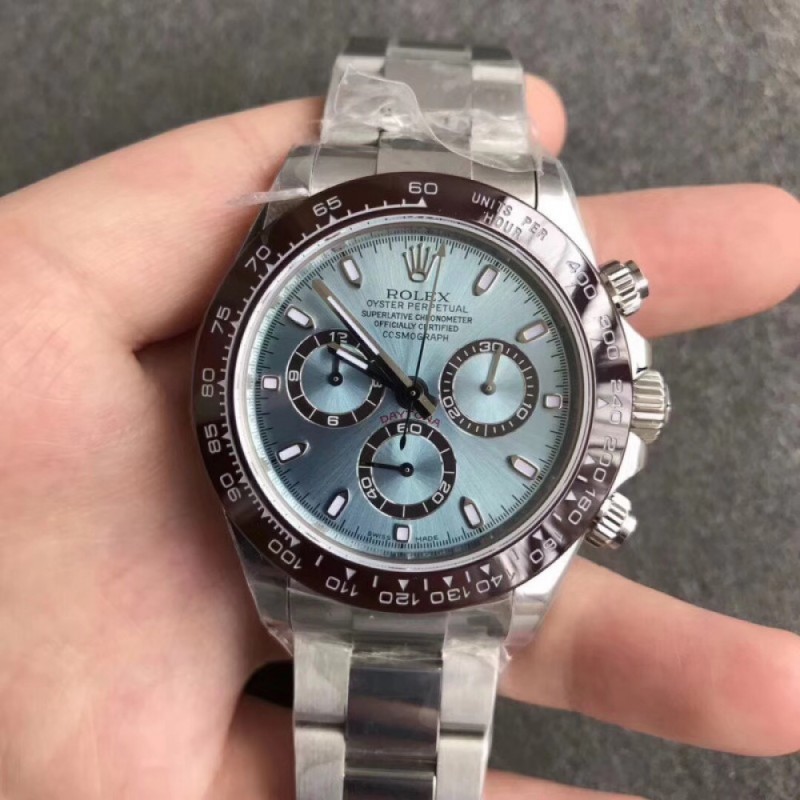 Replica Rolex Daytona Cosmograph 116506 N Stainless Steel Ice Blue Dial Swiss 7750 Run 6@SEC