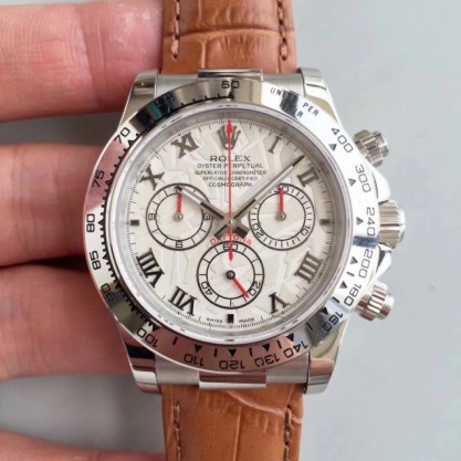 Replica Rolex Daytona Cosmograph 116520 JH Stainless Steel White Dial Swiss 4130 Run 6@SEC