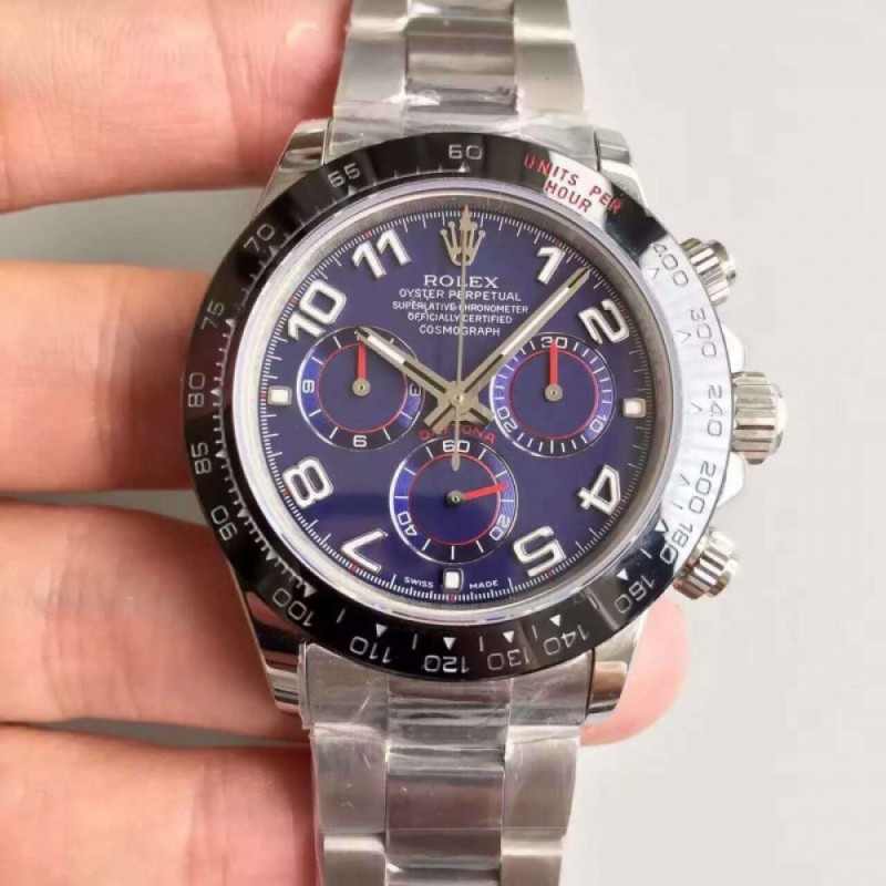 Replica Rolex Daytona Cosmograph 116500LN JH Stainless Steel Blue Dial Swiss 4130 Run 6@SEC