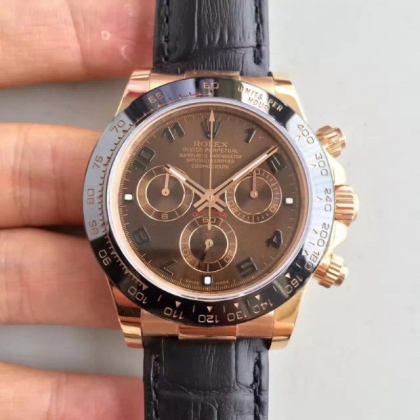 Replica Rolex Daytona Cosmograph 116515LN JH Rose Gold Chocolate Dial Swiss 4130 Run 6@SEC