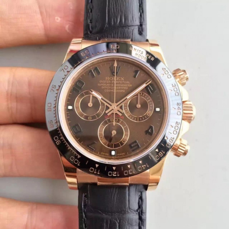 Replica Rolex Daytona Cosmograph 116515LN JH Rose Gold Chocolate Dial Swiss 4130 Run 6@SEC