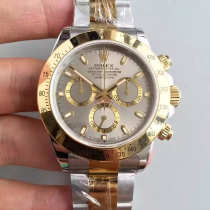 Replica Rolex Daytona Cosmograph 116503 JF Stainless Steel & Yellow Gold Grey Dial Swiss 7750 Run 6@SEC