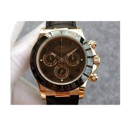 Replica Rolex Daytona Cosmograph 116515LN JH Rose Gold Brown Dial Swiss 4130 Run 6@SEC