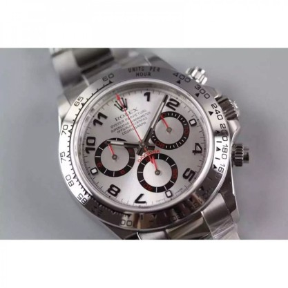 Replica Rolex Daytona Cosmograph 116509 JF Stainless Steel Silver Dial Swiss 7750 Run 6@SEC