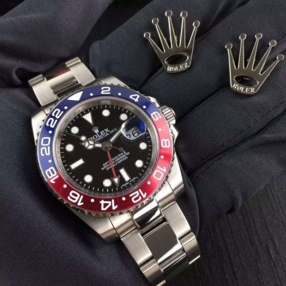 Replica Rolex GMT-Master II 116719BLRO UR Stainless Steel Black Dial Swiss 2836-2