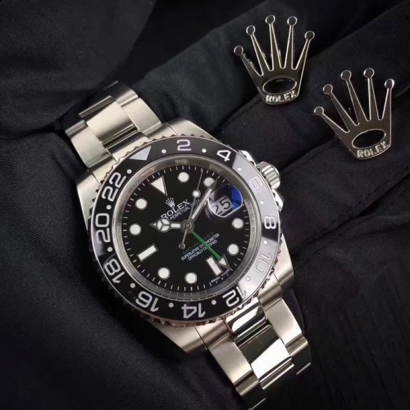 Replica Rolex GMT-Master II 116710LN UR Stainless Steel Black Dial Swiss 2836-2