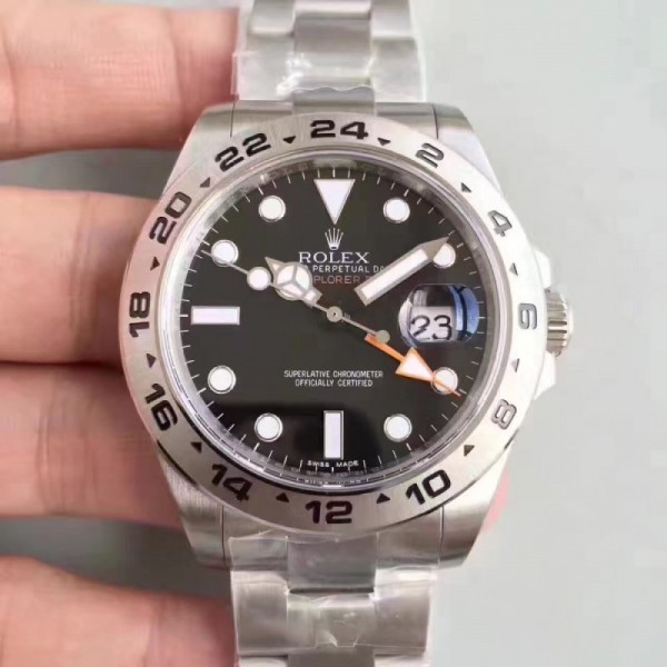 Replica Rolex Explorer II 216570 2018 V7 Stainless Steel Black Dial Swiss 3187