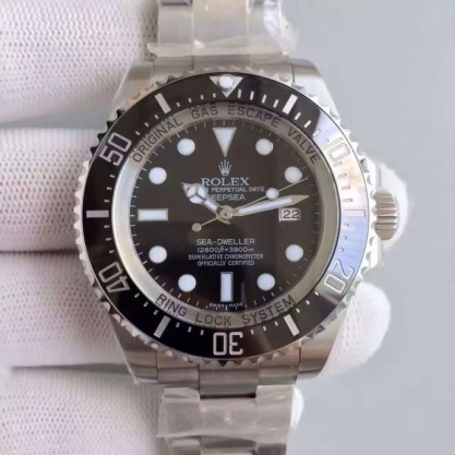 Replica Rolex Deepsea 116660 V7 Stainless Steel Black Dial Swiss 3135