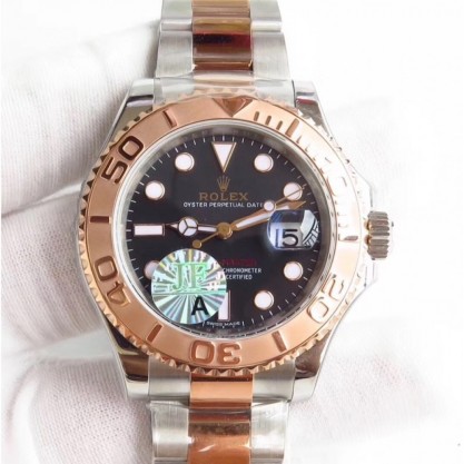 Replica Rolex Yacht-Master 40 116621 JF Stainless Steel & Rose Gold Black Dial Swiss 3135