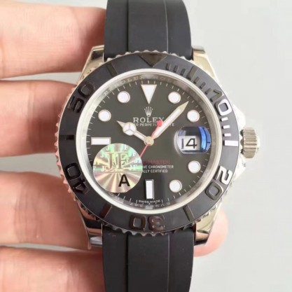 Replica Rolex Yacht-Master 40 116655 2018 JF Stainless Steel Black Dial Swiss 3135