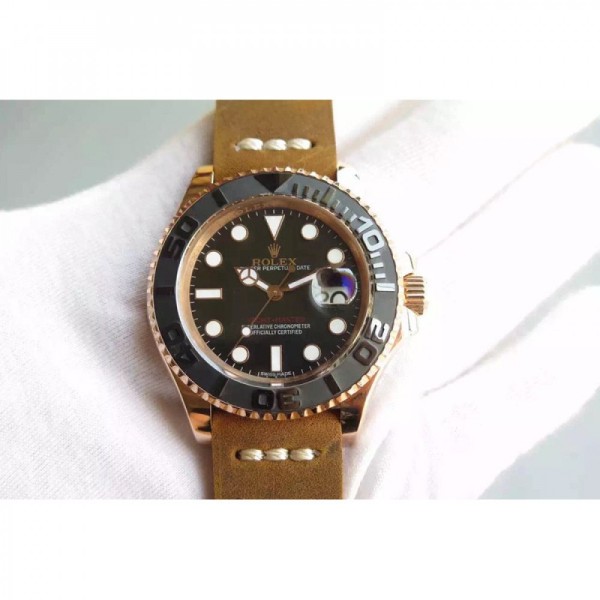 Replica Rolex Yacht-Master 40 116655 BP Rose Gold Black Dial Swiss 2836-2