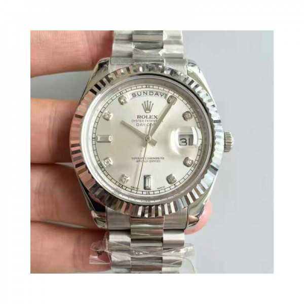 Replica Rolex Day-Date II 218239 41MM V6 Stainless Steel Sundust Dial Swiss 2836-2