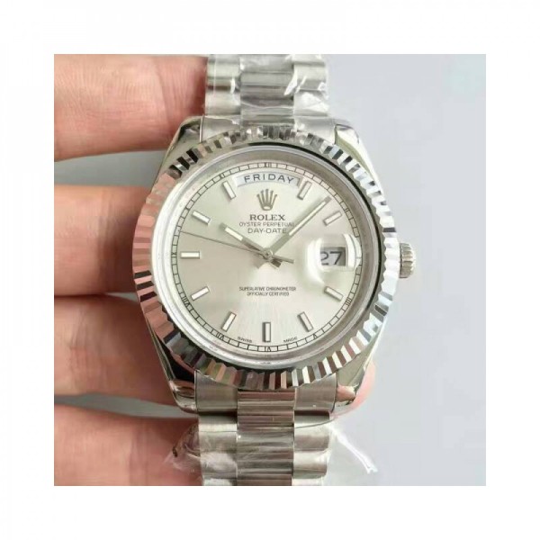 Replica Rolex Day-Date II 218239 41MM V6 Stainless Steel Sundust Dial Swiss 2836-2