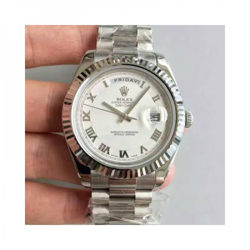 Replica Rolex Day-Date II 218239 41MM V6 Stainless Steel White Dial Swiss 2836-2