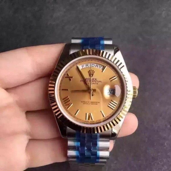 Replica Rolex Day-Date 116233 36MM V5 Stainless Steel & Yellow Gold Gold Dial Swiss 2836-2