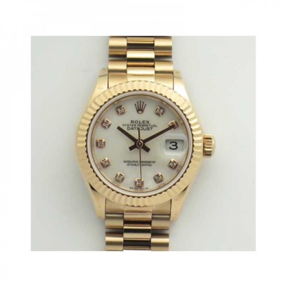 Replica Rolex Lady Datejust 28 279165 28MM BP Rose Gold Mother Of Pearl Dial Swiss 2671