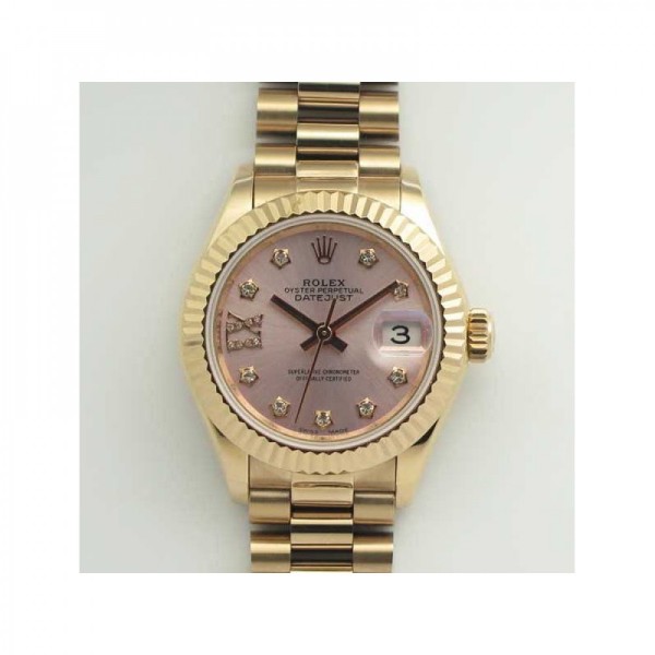 Replica Rolex Lady Datejust 28 279165 28MM BP Rose Gold Pink Mother Of Pearl Dial Swiss 2671