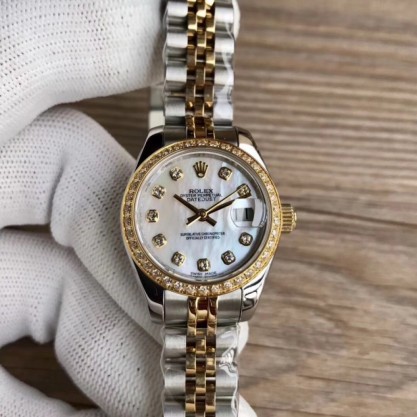 Replica Rolex Lady Datejust 28 279383BR 28MM WF Stainless Steel & Yellow Gold Mother Of Pearl Dial Swiss 2671