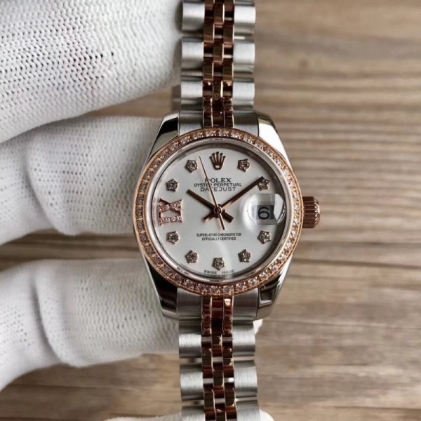 Replica Rolex Lady Datejust 28 279381RBR 28MM WF Stainless Steel & Rose Gold Mother Of Pearl Dial Swiss 2671