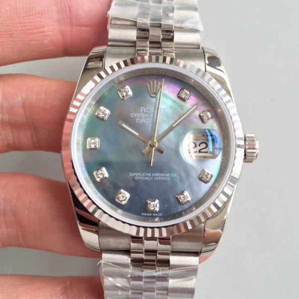 Replica Rolex Datejust 36MM 116234 MIT Stainless Steel 904L Ice Blue Dial Swiss 3135