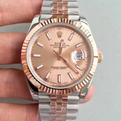 Replica Rolex Datejust II 116333 41MM N Stainless Steel & 18K Rose Gold Wrapped Pink Dial Swiss 3235