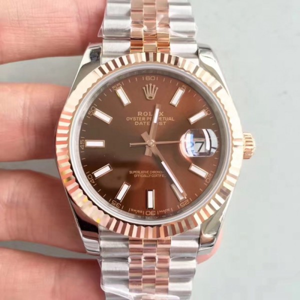 Replica Rolex Datejust II 116333 41MM N Stainless Steel & 18K Rose Gold Wrapped Chocolate Dial Swiss 3235