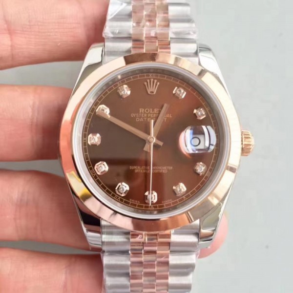 Replica Rolex Datejust II 116333 41MM N Stainless Steel & 18K Rose Gold Wrapped Chocolate Dial Swiss 3235