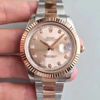 Replica Rolex Datejust II 116333 41MM EW Stainless Steel & Rose Gold Rose Gold Dial Swiss 3136