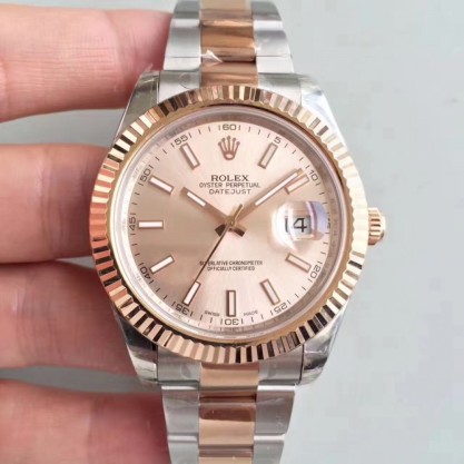 Replica Rolex Datejust II 116333 41MM EW Stainless Steel & Rose Gold Rose Gold Dial Swiss 3136