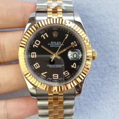 Replica Rolex Datejust II 126333 41MM N Stainless Steel & Yellow Gold Black Dial Swiss 2836-2