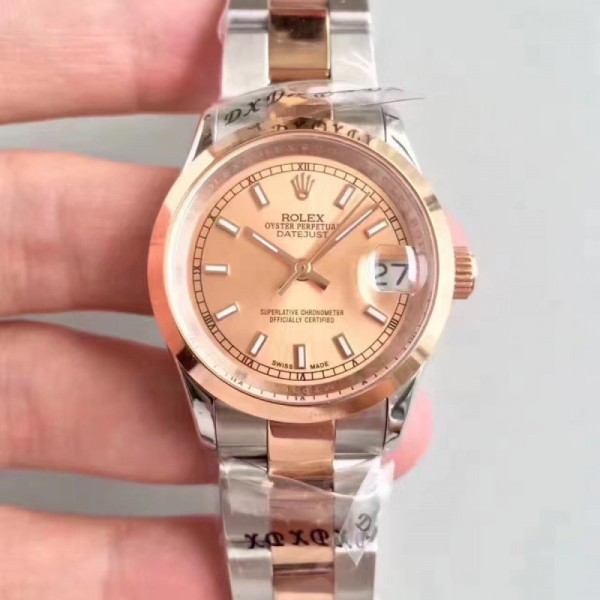 Replica Rolex Datejust 31 178241 31MM JF Stainless Steel & Rose Gold Champagne Dial Swiss 2836-2