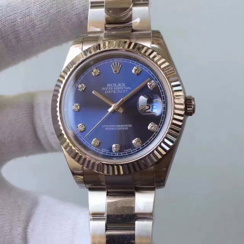 Replica Rolex Datejust II 116334 2018 41MM EW Stainless Steel Blue Dial Swiss 3136