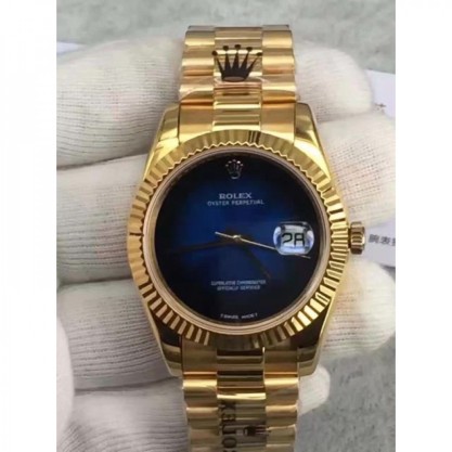 Replica Rolex Datejust 41 Lapis Lazuli HK Yellow Gold Blue Dial Swiss 3255