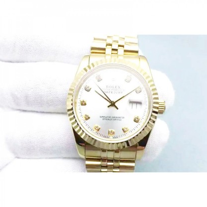 Replica Rolex Datejust 116238-0079 36MM Yellow Gold Rhodium Dial Swiss 2836-2