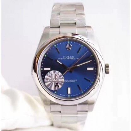 Replica Rolex Oyster Perpetual 39 114300 JF Stainless Steel Blue Dial Swiss 3132