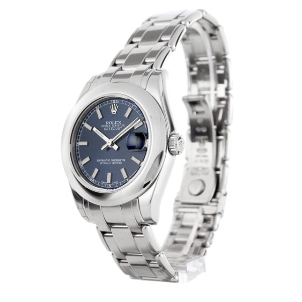 Best AAA Blue Baton Dial Women 31MM Replica Rolex Datejust Special Edition 81209-31 MM