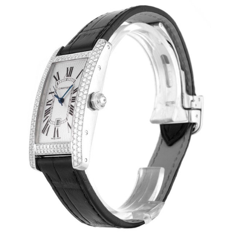 Best AAA Silver Roman Numeral Dial Replica Cartier Tank Americaine WB710002-23 MM