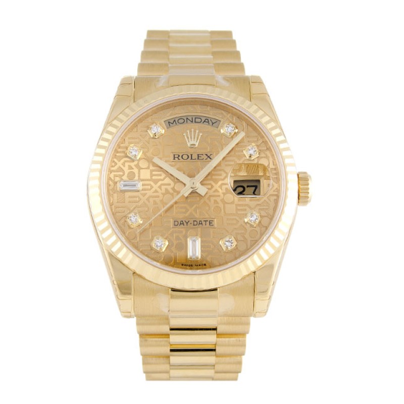 Best AAA Champagne Jubilee Diamond Dial Replica Rolex Day-Date 118238-36 MM