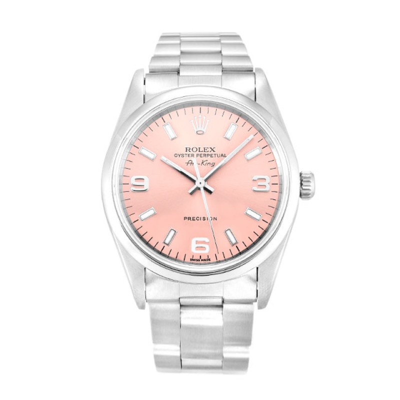 Best AAA Pink Quarter Arabic Dial Replica Rolex Air-King 14000-34 MM