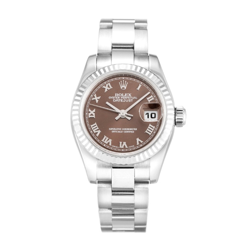 Best AAA Bronze Roman Numera Dial Replica Rolex Datejust Lady 179179-26 MM