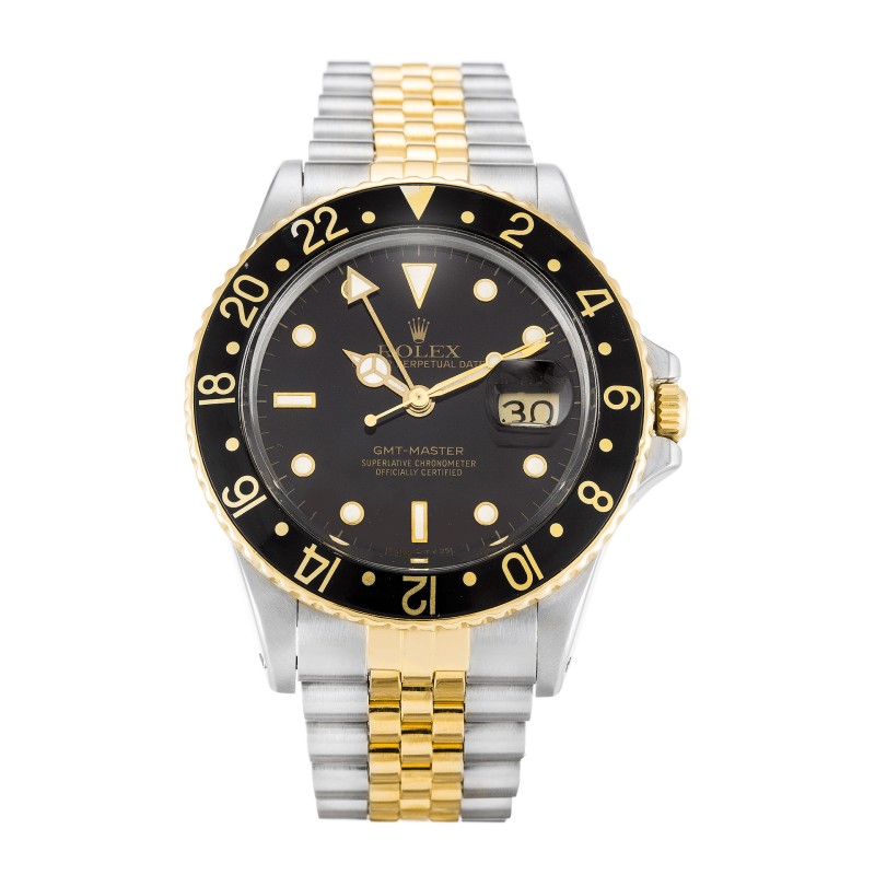 A+ UK Black Dial Replica Rolex GMT Master 16753-38 MM