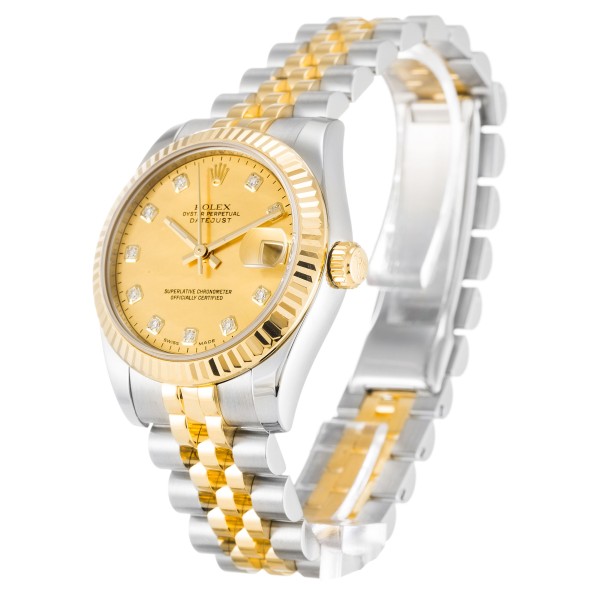 Best AAA Champagne Goldust Diamond Dial Replica Rolex Datejust Lady 178273-31 MM