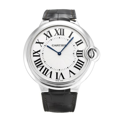 Best AAA Silver Roman Numeral Dial Replica Cartier Ballon Bleu W6920055-46 MM