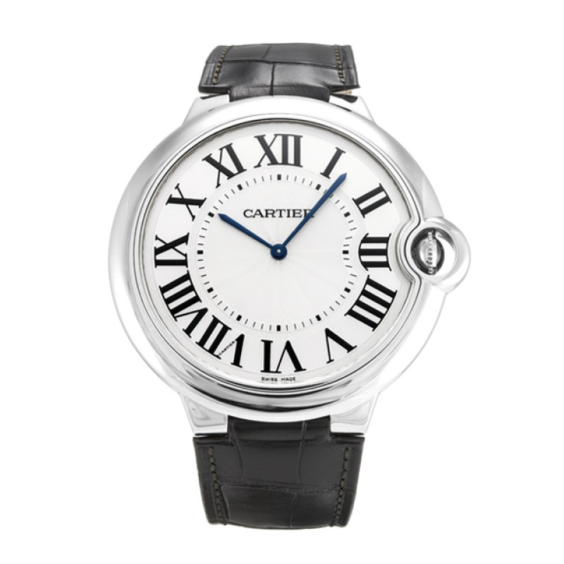 Best AAA Silver Roman Numeral Dial Replica Cartier Ballon Bleu W6920055-46 MM