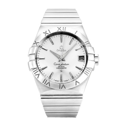 Best AAA Silver Baton Dial Replica Omega Constellation 123.10.38.21.02.001-38 MM